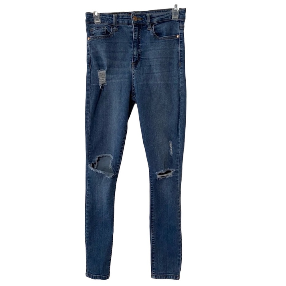 Guess Rhinestone Pocket High Rise Distressed Skinny Jeans